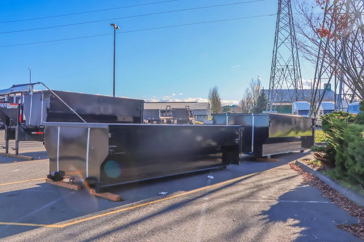 Roll-off dumpster ready for waste disposal at job site for Residential Dumpster Rental in Brookhaven